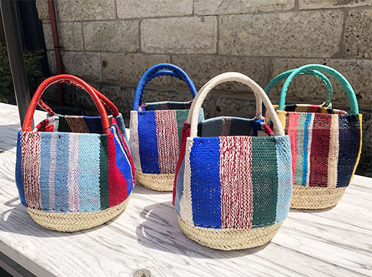 美品 warang wayan✨ワランワヤン マルシェバッグ バスケット黒レザー  